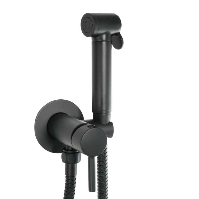 Product Cut out image of the JTP Vos Matt Black Single Lever Douche Set